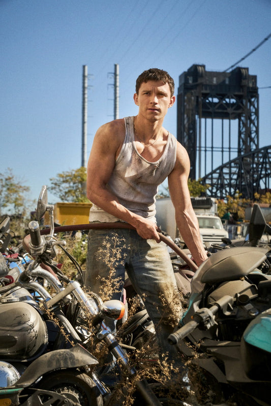 Tom Holland Action Movie Scene Photo Print Hollywood Celebrity Poster Handsome Man Wall Art Hot Male Aesthetic Decor for Bedroom Living Room