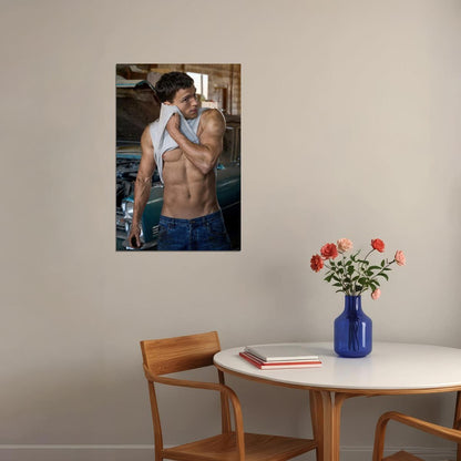 Tom Holland Shirtless Photo Print Hollywood Celebrity Poster Handsome Man Wall Art Hot Male Model Aesthetic Decor for Bedroom Living Room