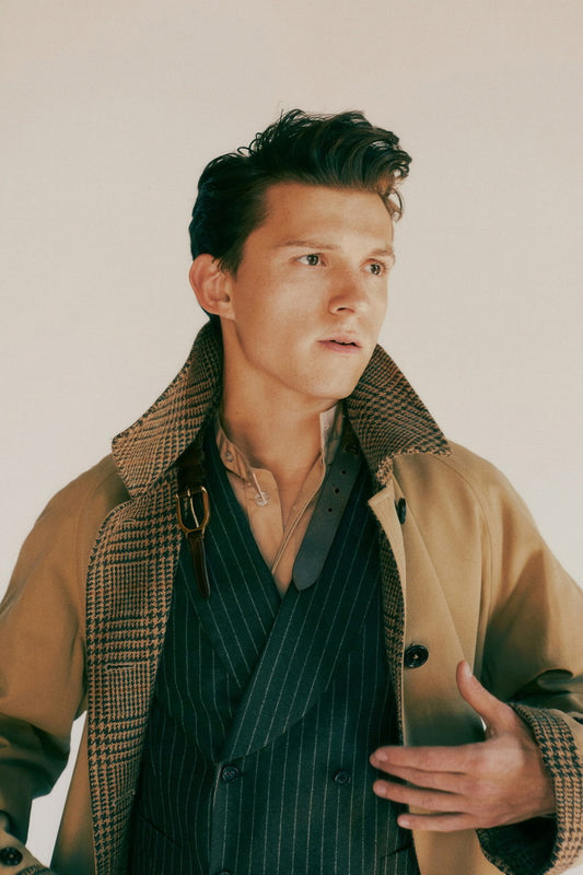 Tom Holland Retro Fashion Photo Print Hollywood Celebrity Poster Handsome Man Wall Art Hot Male Aesthetic Decor for Bedroom Office
