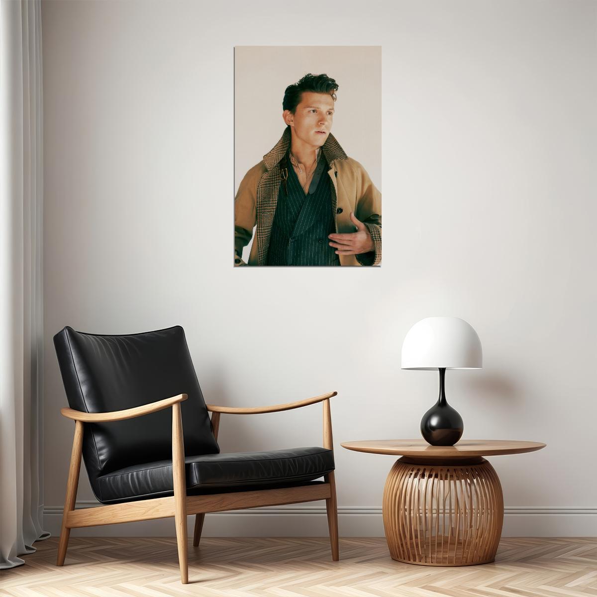 Tom Holland Retro Fashion Photo Print Hollywood Celebrity Poster Handsome Man Wall Art Hot Male Aesthetic Decor for Bedroom Office