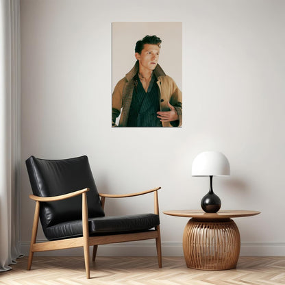 Tom Holland Retro Fashion Photo Print Hollywood Celebrity Poster Handsome Man Wall Art Hot Male Aesthetic Decor for Bedroom Office