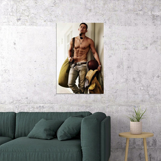 Channing Tatum Athletic Photo Print Hollywood Celebrity Poster Shirtless Handsome Man Wall Art Hot Male Model Aesthetic Decor for Bedroom Living Space - xonomax
