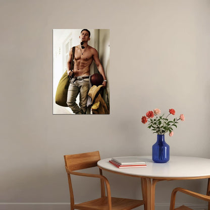 Channing Tatum Athletic Photo Print Hollywood Celebrity Poster Shirtless Handsome Man Wall Art Hot Male Model Aesthetic Decor for Bedroom Living Space - xonomax