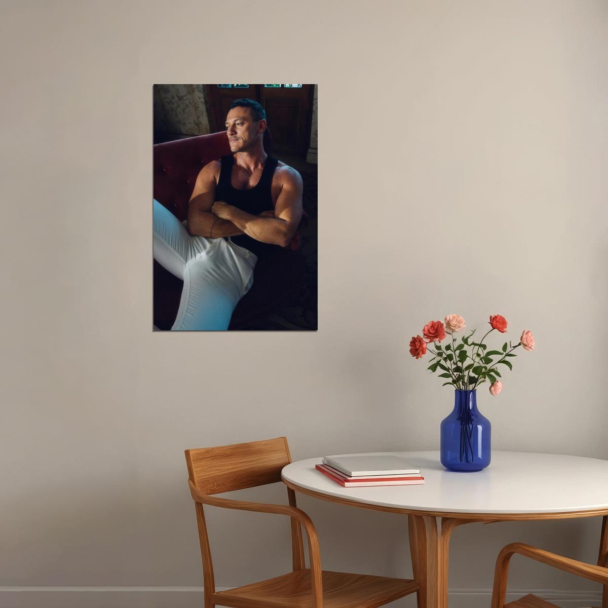 Luke Evans Stylish Photo Print Gay Icon Hollywood Celebrity Poster Handsome Man Wall Art Hot Male Model Aesthetic Decor for Bedroom Office - xonomax
