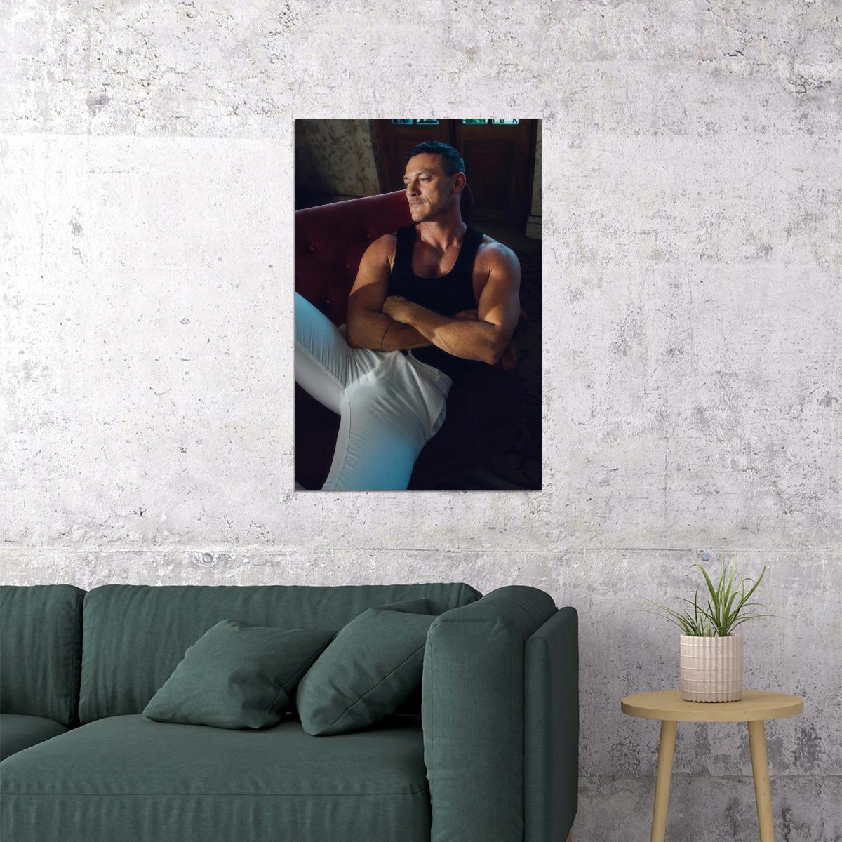 Luke Evans Stylish Photo Print Gay Icon Hollywood Celebrity Poster Handsome Man Wall Art Hot Male Model Aesthetic Decor for Bedroom Office - xonomax