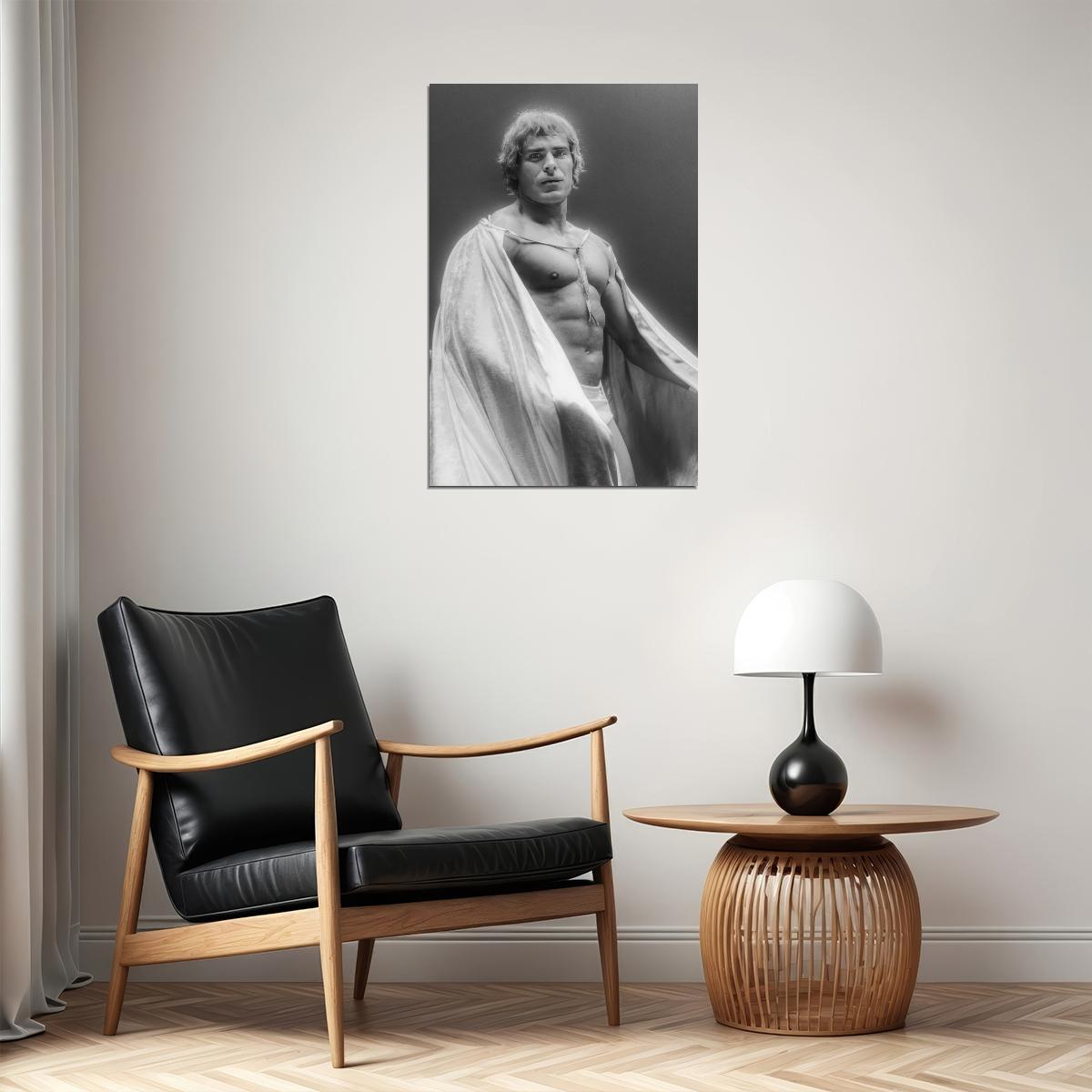 Zac Efron Classic Black and White Photo Print Hollywood Celebrity Poster Shirtless Handsome Man Wall Art Hot Male Model Aesthetic Decor for Bedroom Office