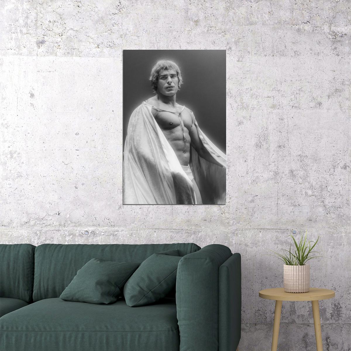 Zac Efron Classic Black and White Photo Print Hollywood Celebrity Poster Shirtless Handsome Man Wall Art Hot Male Model Aesthetic Decor for Bedroom Office