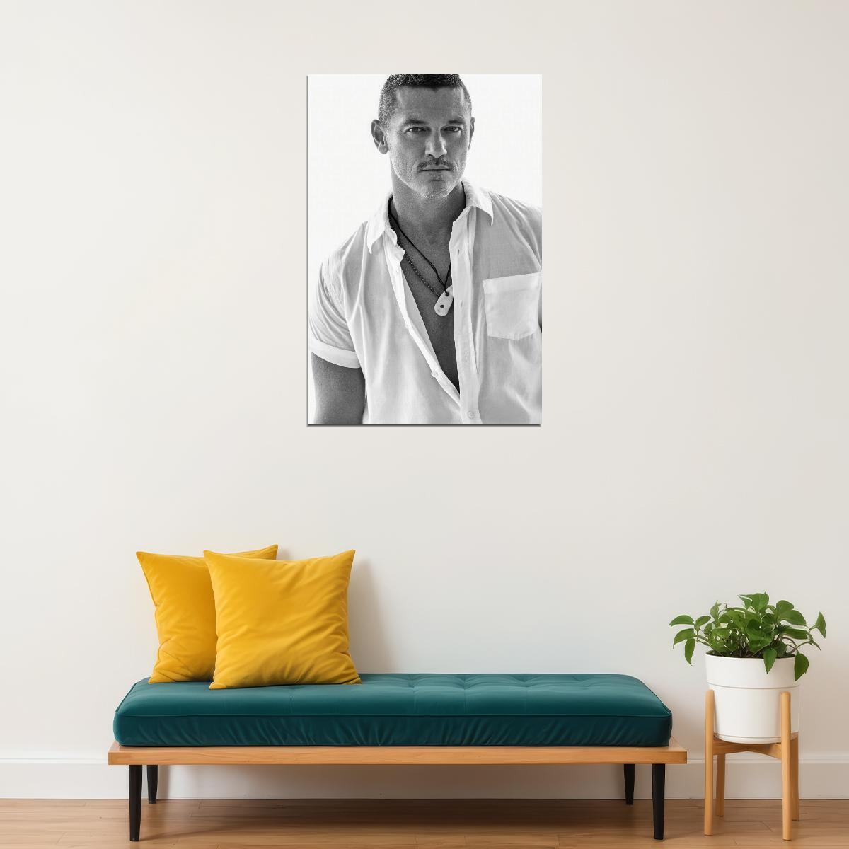 Luke Evans Black and White Photo Print Gay Icon Hollywood Celebrity Poster Handsome Man Wall Art Hot Male Model Aesthetic Decor for Bedroom Office - xonomax