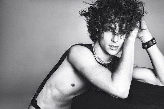 Timothee Chalamet Black and White Artistic Photo Print Hollywood Celebrity Poster Shirtless Handsome Man Wall Art Hot Male Aesthetic Decor for Bedroom Living Space - xonomax