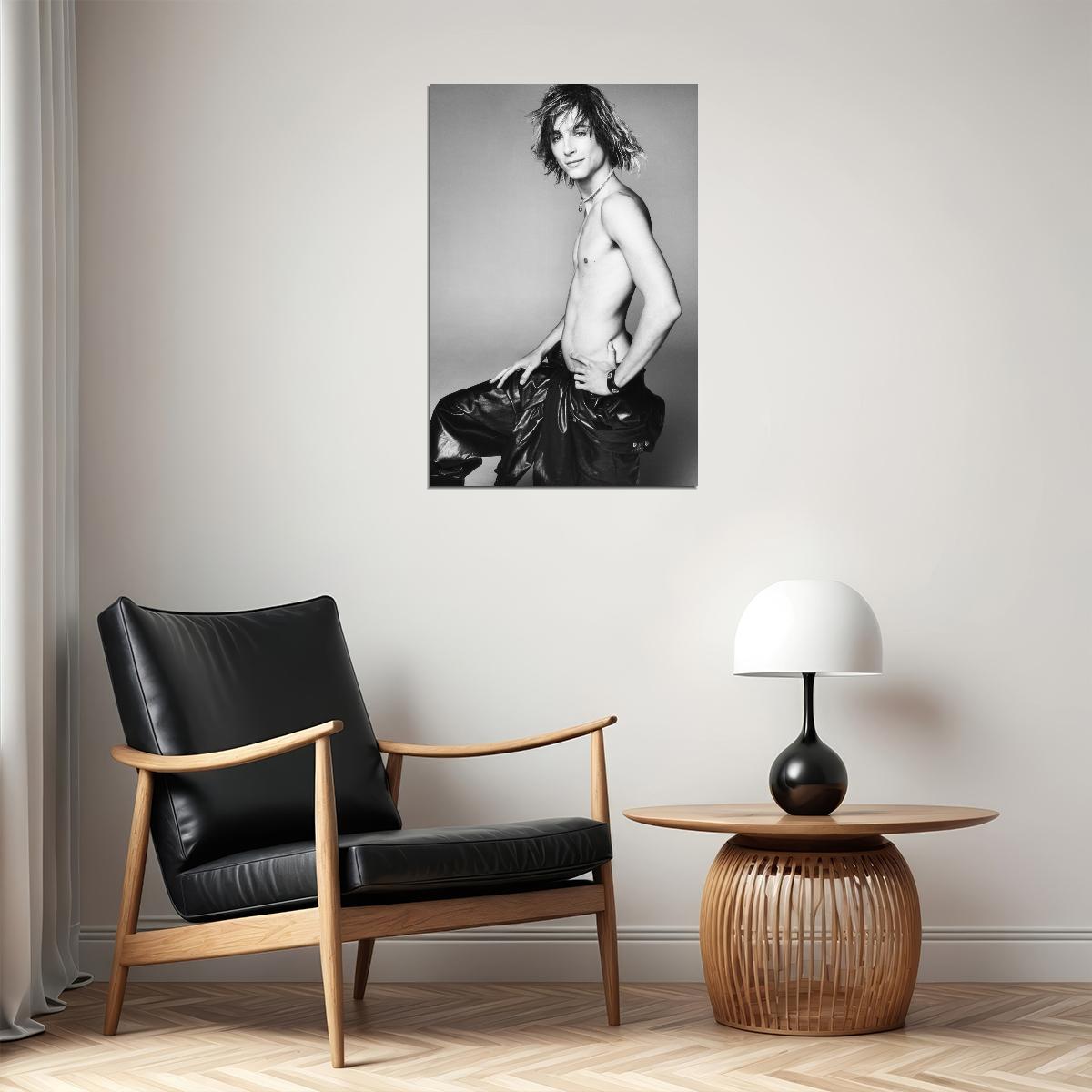 Timothee Chalamet Black and White Fashion Photo Print Hollywood Celebrity Poster Shirtless Handsome Man Wall Art Hot Male Model Aesthetic Decor for Bedroom Living Room - xonomax