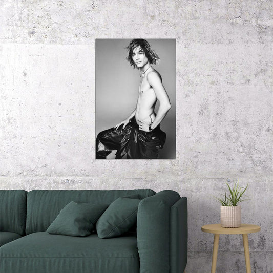 Timothee Chalamet Black and White Fashion Photo Print Hollywood Celebrity Poster Shirtless Handsome Man Wall Art Hot Male Model Aesthetic Decor for Bedroom Living Room - xonomax