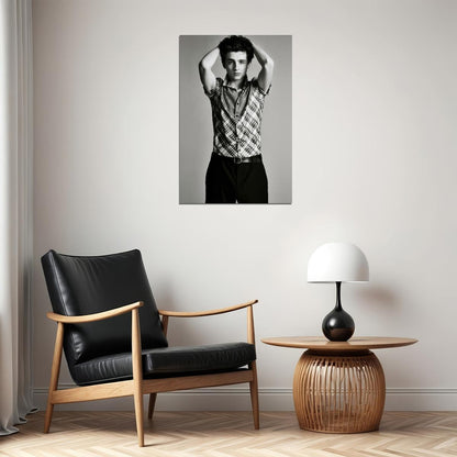 Timothee Chalamet Artistic Black and White Photo Print Hollywood Celebrity Poster Handsome Man Wall Art Hot Male Aesthetic Decor for Bedroom Office - xonomax