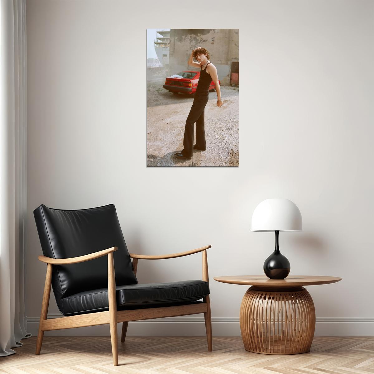 Timothee Chalamet Retro Fashion Photo Print Hollywood Celebrity Poster Handsome Man Wall Art Hot Male Model Aesthetic Decor for Bedroom Living Space - xonomax
