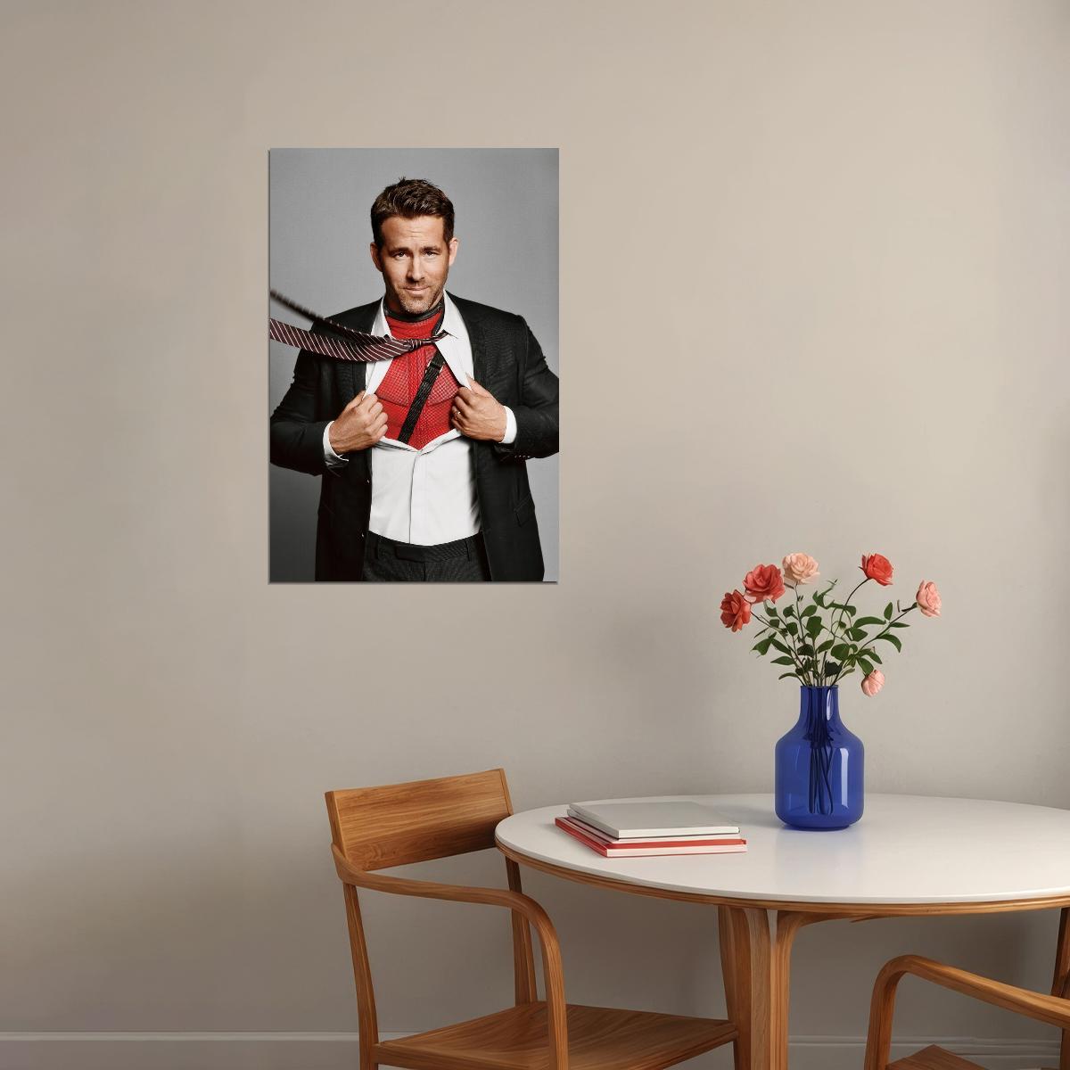 Ryan Reynolds Fashion Editorial Photo Print Hollywood Celebrity Poster Handsome Man Wall Art Hot Male Model Aesthetic Decor for Bedroom Living Room - xonomax