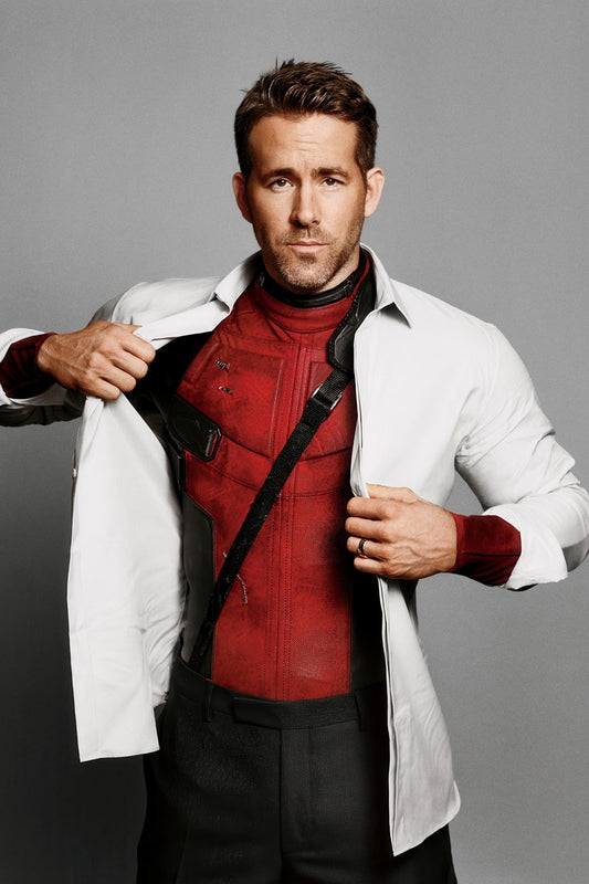 Ryan Reynolds Playful Suit Photo Print Hollywood Celebrity Poster Handsome Man Wall Art Hot Male Aesthetic Decor for Bedroom Living Space