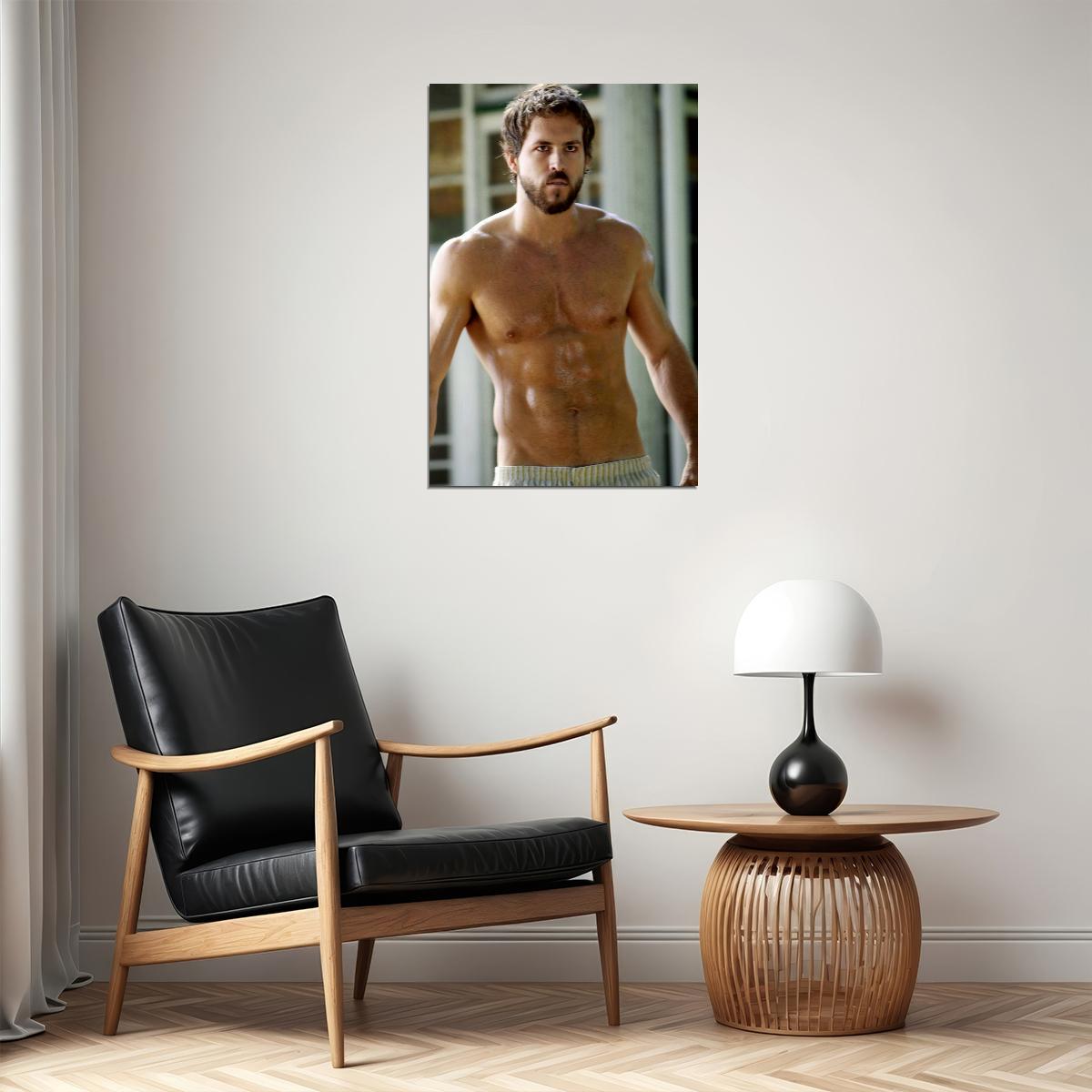 Ryan Reynolds Muscular Shirtless Photo Print Hollywood Celebrity Poster Handsome Man Wall Art Hot Male Model Aesthetic Decor for Bedroom Living Room