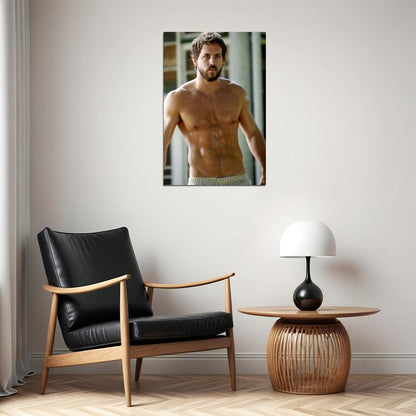 Ryan Reynolds Muscular Shirtless Photo Print Hollywood Celebrity Poster Handsome Man Wall Art Hot Male Model Aesthetic Decor for Bedroom Living Room