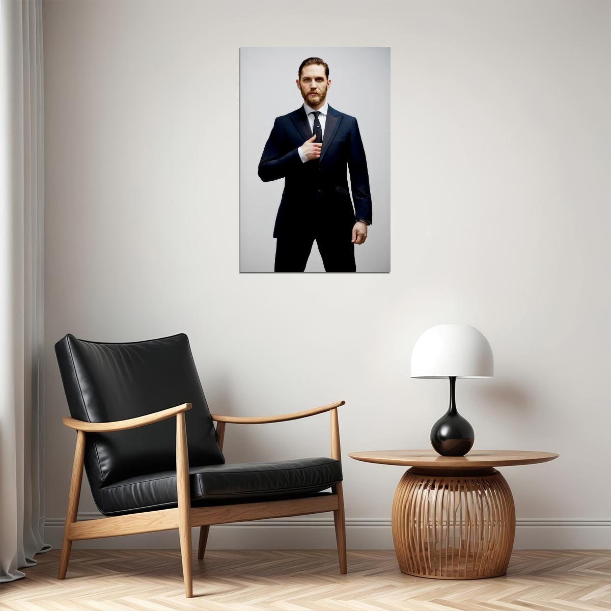 Tom Hardy Stylish Suit Photo Print Hollywood Celebrity Poster Handsome Man Wall Art Hot Male Model Aesthetic Decor for Bedroom Living Room