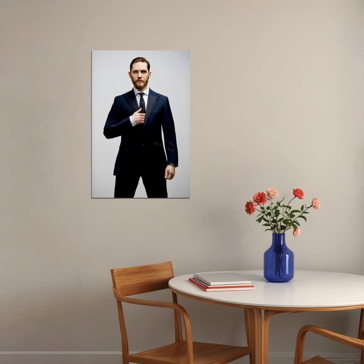 Tom Hardy Stylish Suit Photo Print Hollywood Celebrity Poster Handsome Man Wall Art Hot Male Model Aesthetic Decor for Bedroom Living Room