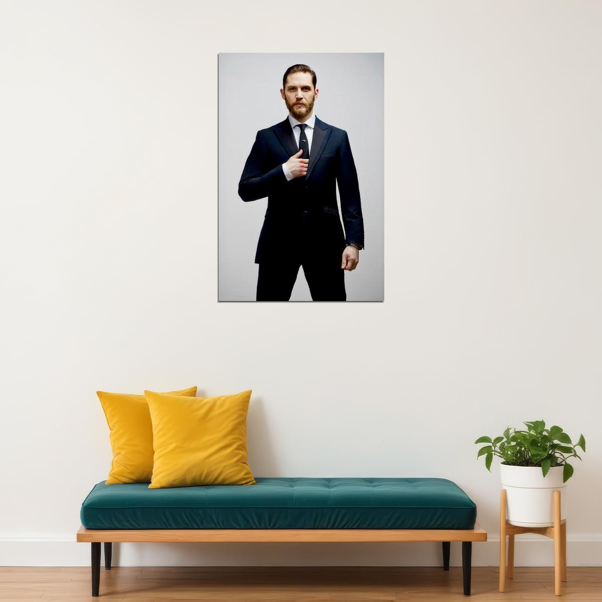 Tom Hardy Stylish Suit Photo Print Hollywood Celebrity Poster Handsome Man Wall Art Hot Male Model Aesthetic Decor for Bedroom Living Room