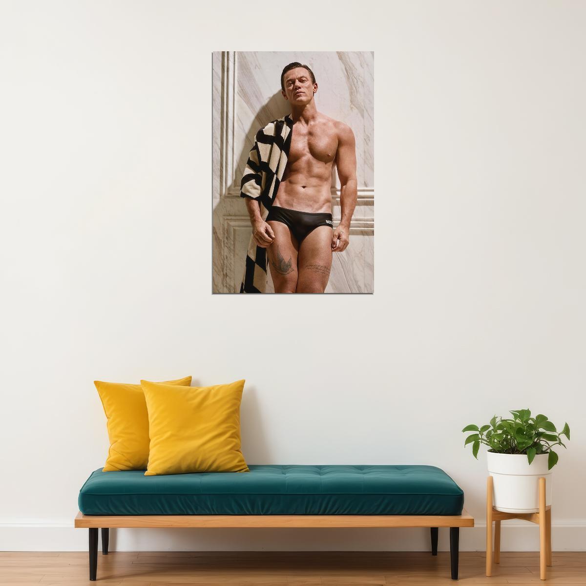 Luke Evans Shirtless Photo Print Gay Icon Hollywood Celebrity Poster Handsome Man Wall Art Hot Male Aesthetic Decor for Bedroom Living Room - xonomax