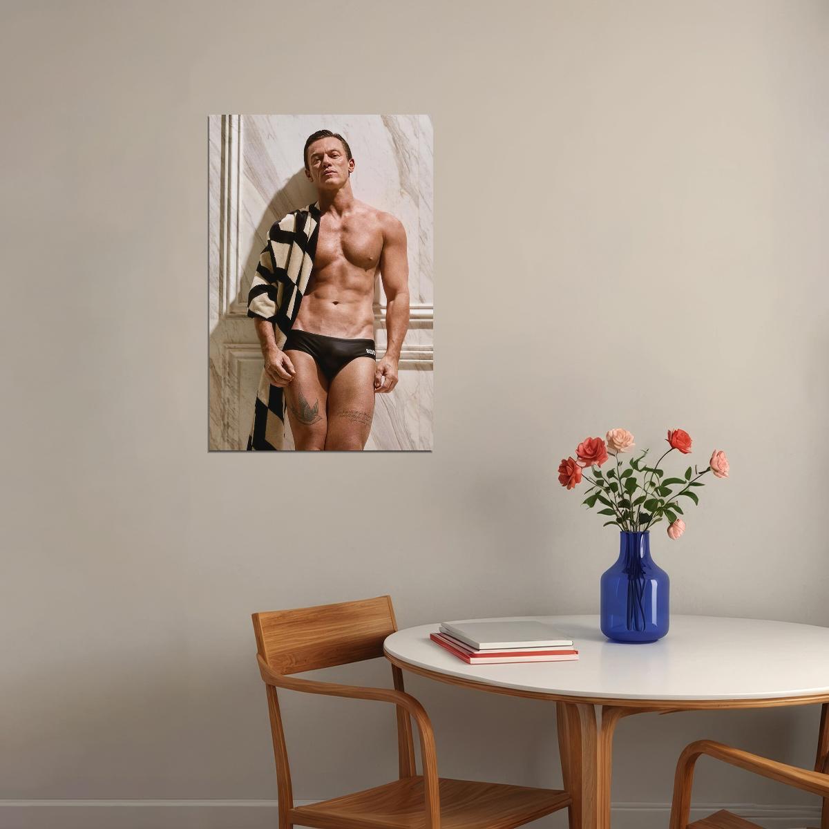 Luke Evans Shirtless Photo Print Gay Icon Hollywood Celebrity Poster Handsome Man Wall Art Hot Male Aesthetic Decor for Bedroom Living Room - xonomax