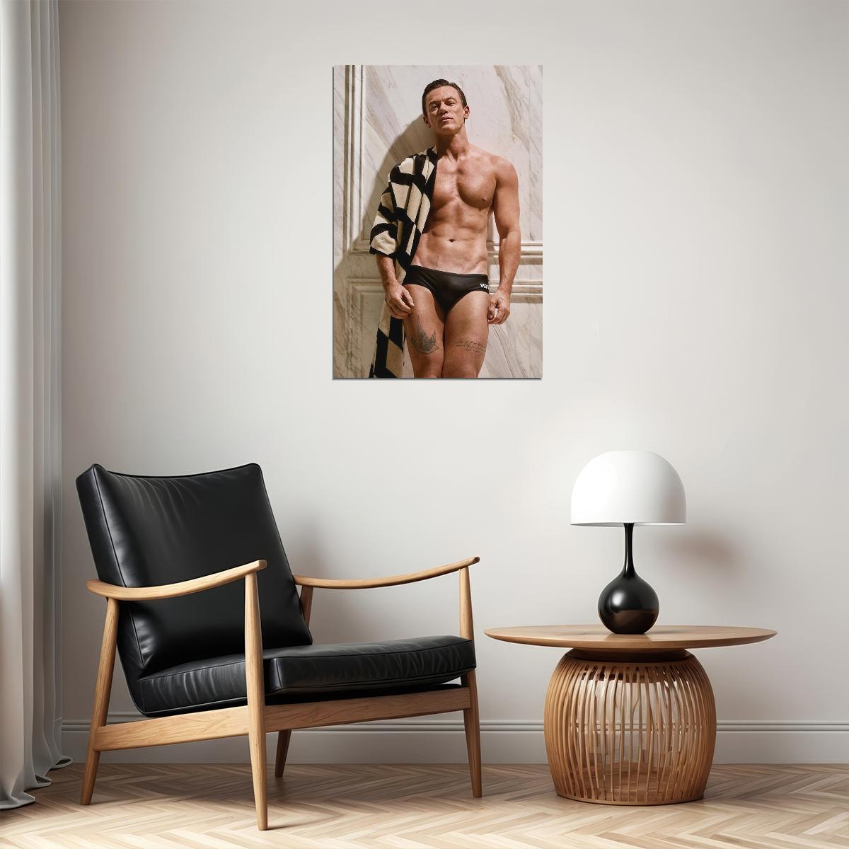 Luke Evans Shirtless Photo Print Gay Icon Hollywood Celebrity Poster Handsome Man Wall Art Hot Male Aesthetic Decor for Bedroom Living Room - xonomax