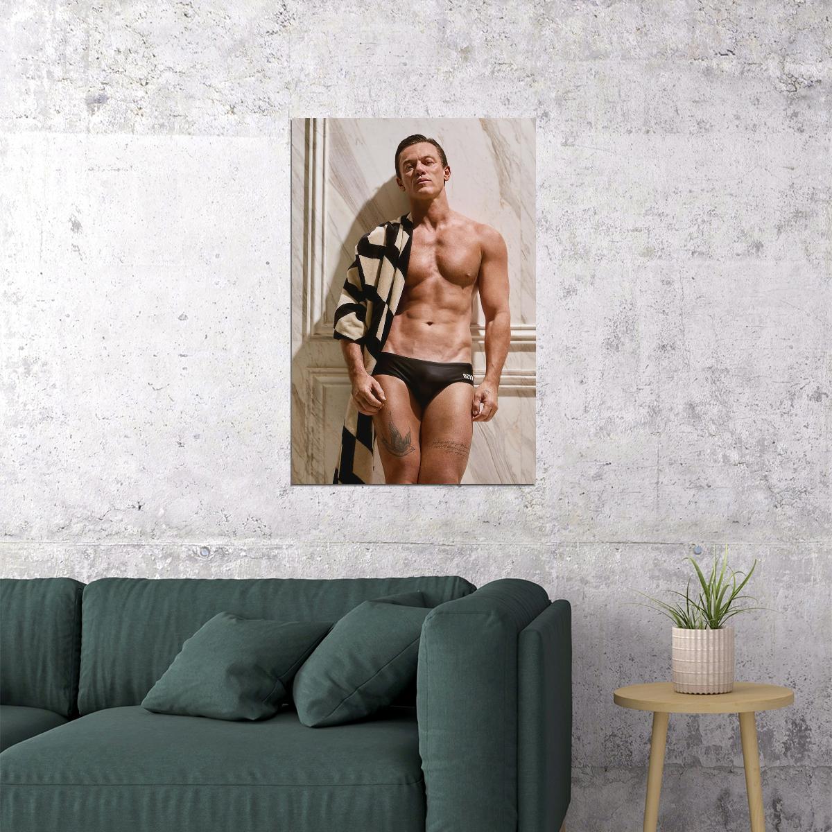Luke Evans Shirtless Photo Print Gay Icon Hollywood Celebrity Poster Handsome Man Wall Art Hot Male Aesthetic Decor for Bedroom Living Room - xonomax
