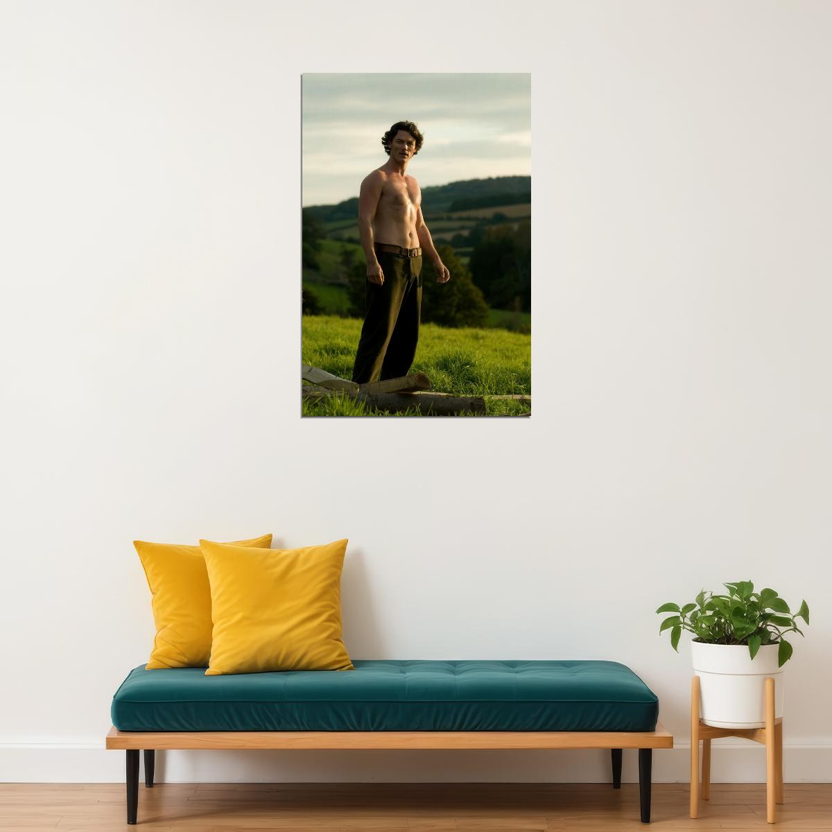 Luke Evans Shirtless Outdoors Photo Print Gay Icon Hollywood Celebrity Poster Handsome Man Wall Art Hot Male Model Aesthetic Decor for Bedroom Living Space - xonomax
