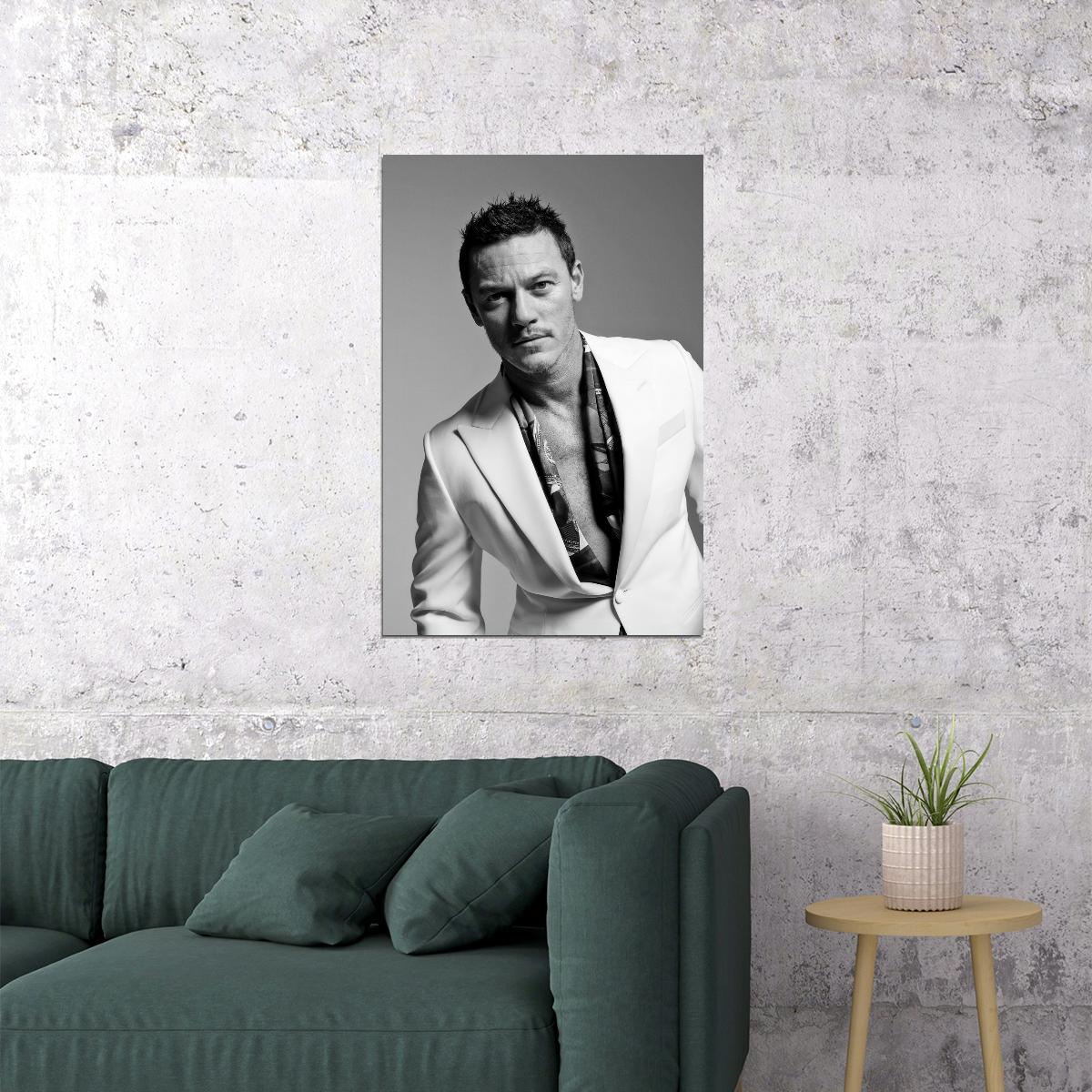 Luke Evans Black and White Suit Photo Print Gay Icon Hollywood Celebrity Poster Handsome Man Wall Art Hot Male Aesthetic Decor for Bedroom Office - xonomax