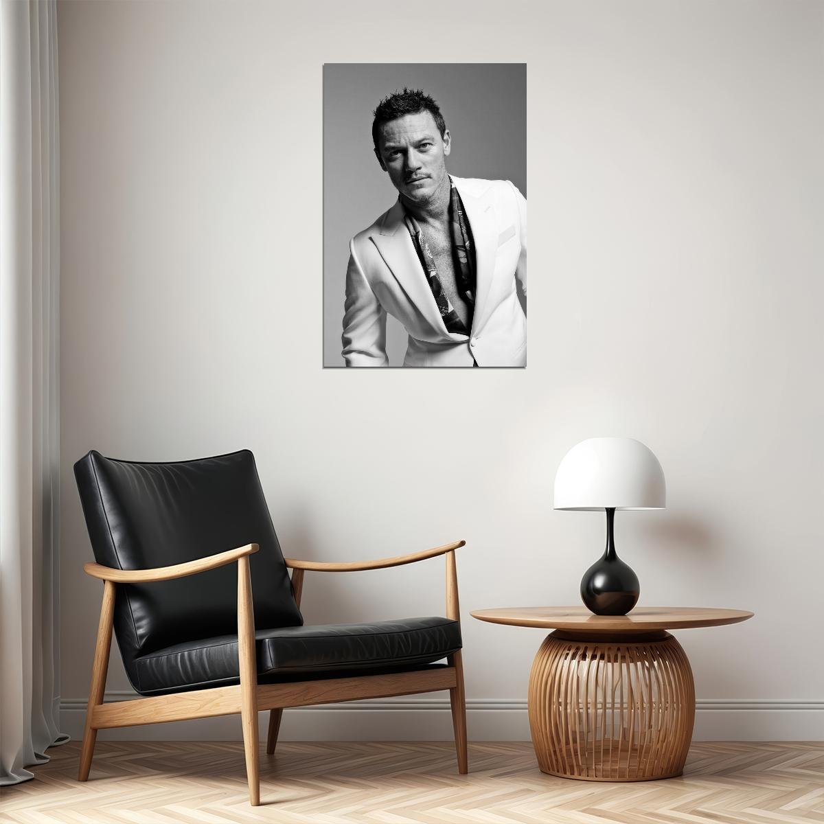 Luke Evans Black and White Suit Photo Print Gay Icon Hollywood Celebrity Poster Handsome Man Wall Art Hot Male Aesthetic Decor for Bedroom Office - xonomax