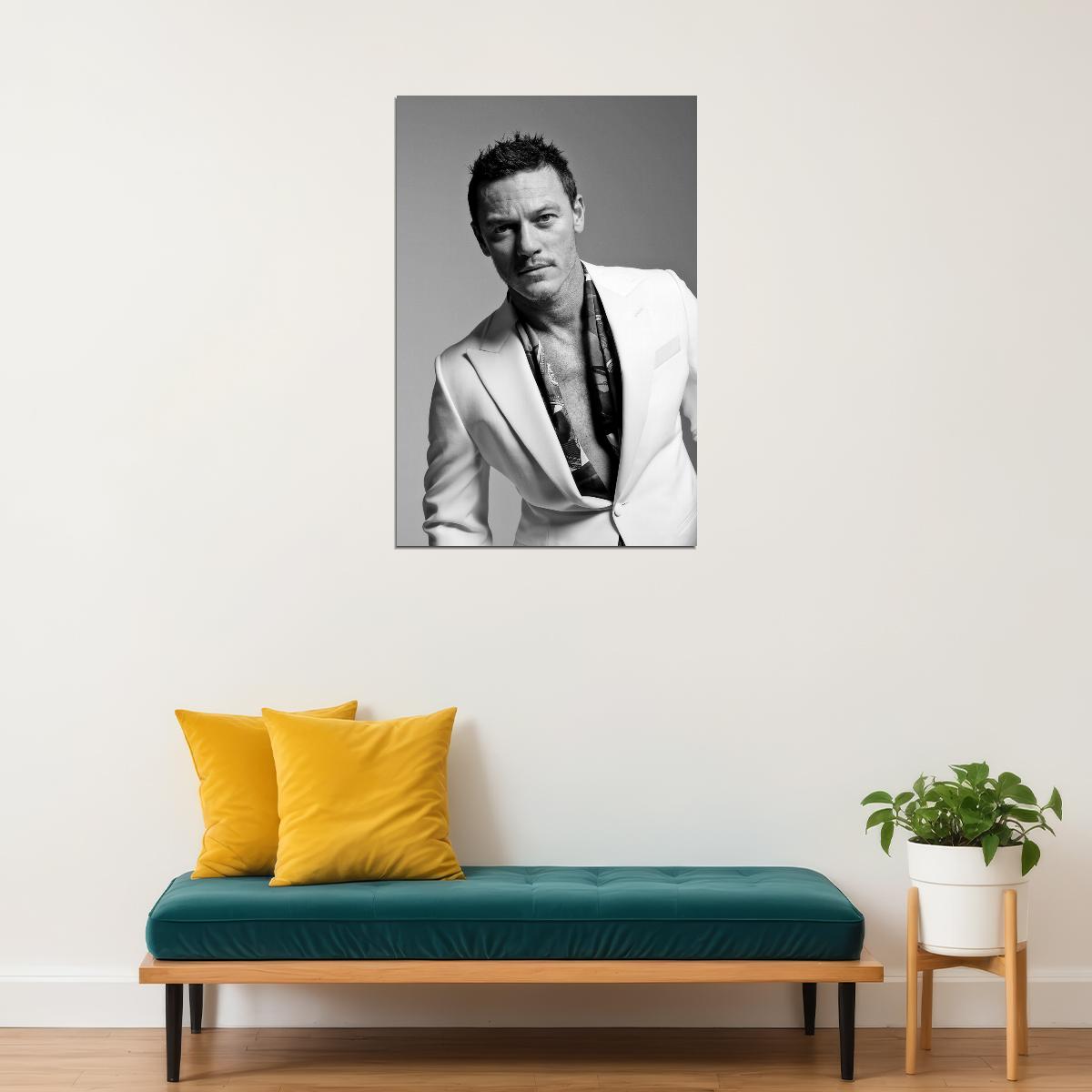 Luke Evans Black and White Suit Photo Print Gay Icon Hollywood Celebrity Poster Handsome Man Wall Art Hot Male Aesthetic Decor for Bedroom Office - xonomax