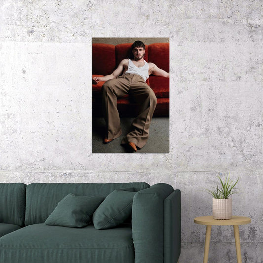 Paul Mescal Relaxed Couch Photo Print Hollywood Celebrity Poster Handsome Man Wall Art Hot Male Aesthetic Decor for Bedroom Living Space - xonomax