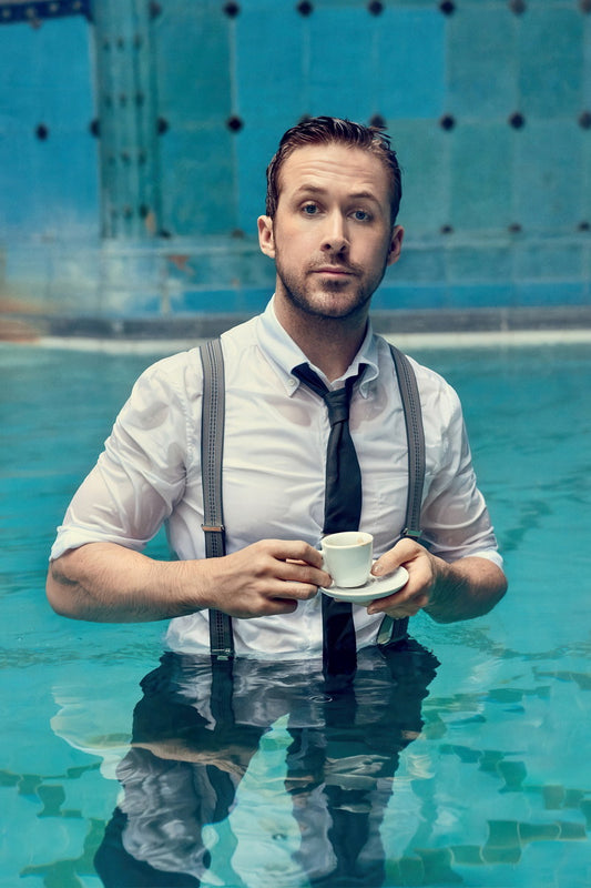 Ryan Gosling Wet Shirt Photo Print Hollywood Celebrity Poster Handsome Man Wall Art Hot Male Model Aesthetic Decor for Bedroom Living Room