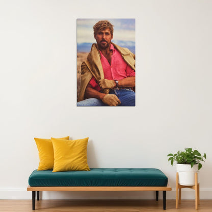 Ryan Gosling Western Cowboy Photo Print Hollywood Celebrity Poster Handsome Man Wall Art Hot Male Aesthetic Decor for Bedroom Office