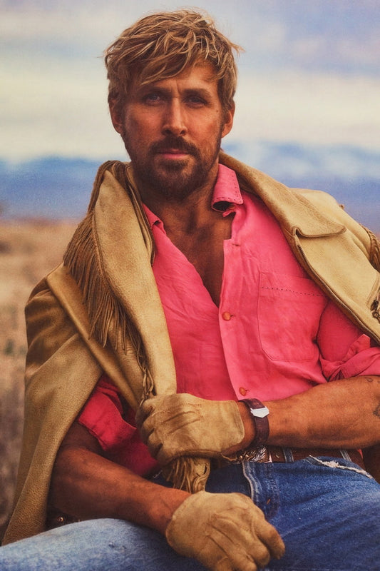 Ryan Gosling Western Cowboy Photo Print Hollywood Celebrity Poster Handsome Man Wall Art Hot Male Aesthetic Decor for Bedroom Office