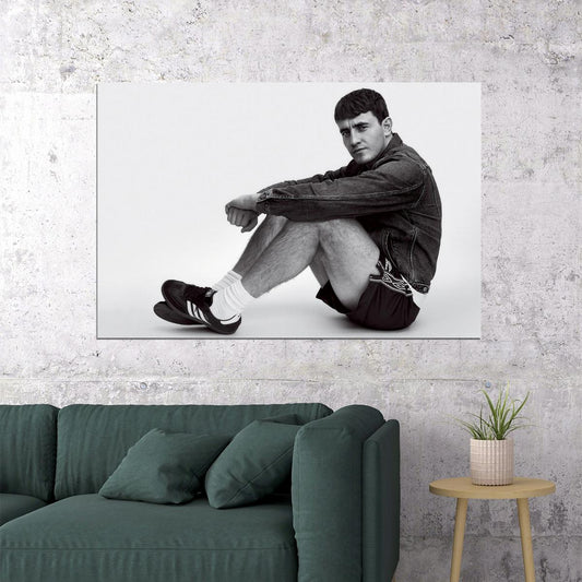 Paul Mescal Black and White Iconic Photo Print Hollywood Celebrity Poster Handsome Man Wall Art Hot Male Aesthetic Decor for Bedroom Living Space - xonomax