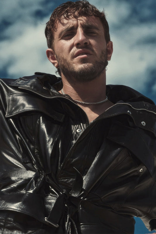 Paul Mescal Leather Jacket Cool Style Photo Print Hollywood Celebrity Poster Handsome Man Wall Art Hot Male Model Aesthetic Decor for Bedroom Living Room - xonomax