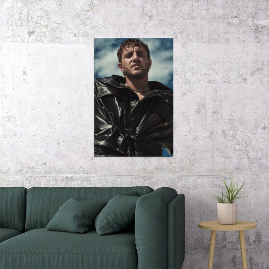 Paul Mescal Leather Jacket Cool Style Photo Print Hollywood Celebrity Poster Handsome Man Wall Art Hot Male Model Aesthetic Decor for Bedroom Living Room - xonomax