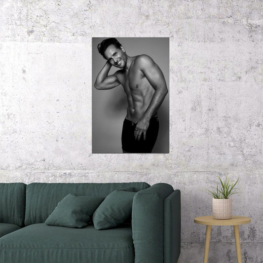 Peter Facinelli Black and White Shirtless Photo Print Hollywood Celebrity Poster Handsome Man Wall Art Hot Male Model Aesthetic Decor for Bedroom Living Room - xonomax