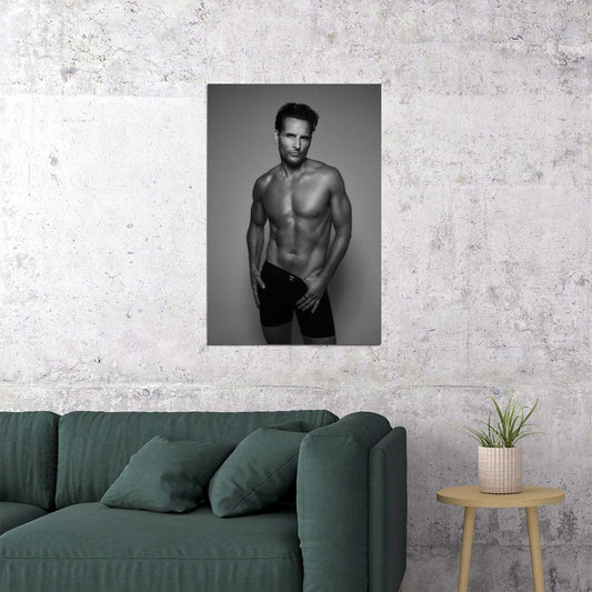 Peter Facinelli Black and White Handsome Actor Photo Print Hollywood Celebrity Poster Stylish Man Wall Art Hot Male Aesthetic Decor for Bedroom Living Space - xonomax