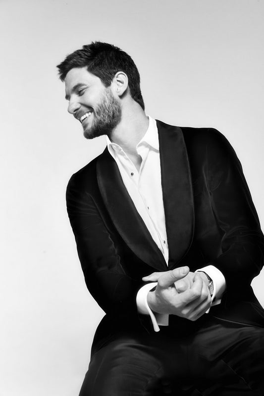 Ben Barnes Black and White Smiling Photo Print Hollywood Celebrity Poster Handsome Man Wall Art Hot Male Model Aesthetic Decor for Bedroom Office - xonomax