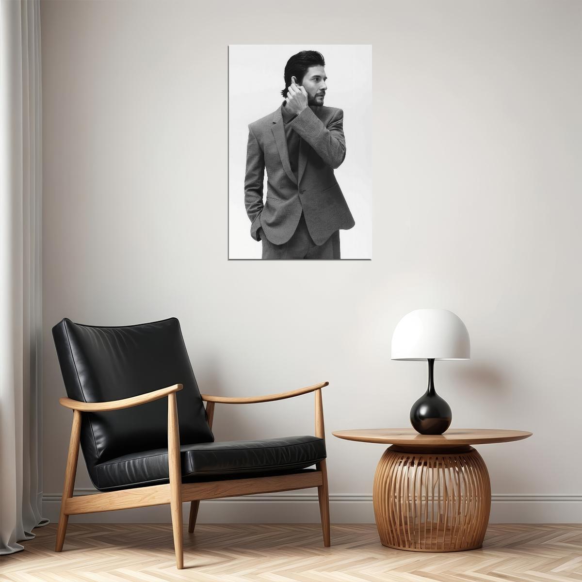 Ben Barnes Classic Black and White Suit Photo Print Hollywood Celebrity Poster Handsome Man Wall Art Hot Male Aesthetic Decor for Bedroom Living Room - xonomax