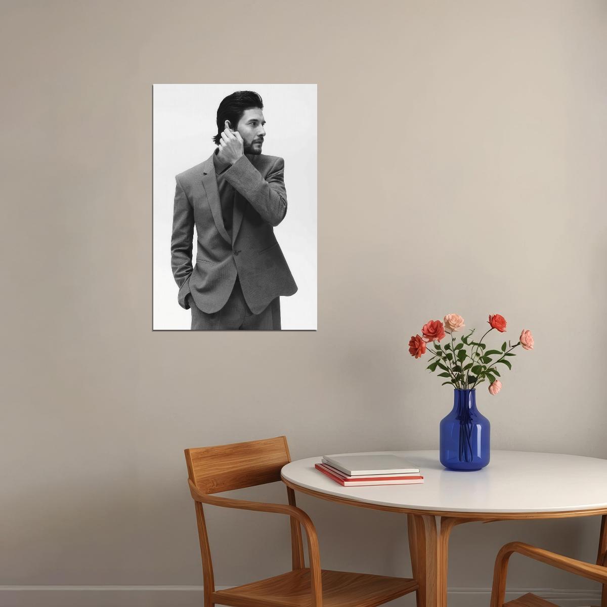 Ben Barnes Classic Black and White Suit Photo Print Hollywood Celebrity Poster Handsome Man Wall Art Hot Male Aesthetic Decor for Bedroom Living Room - xonomax