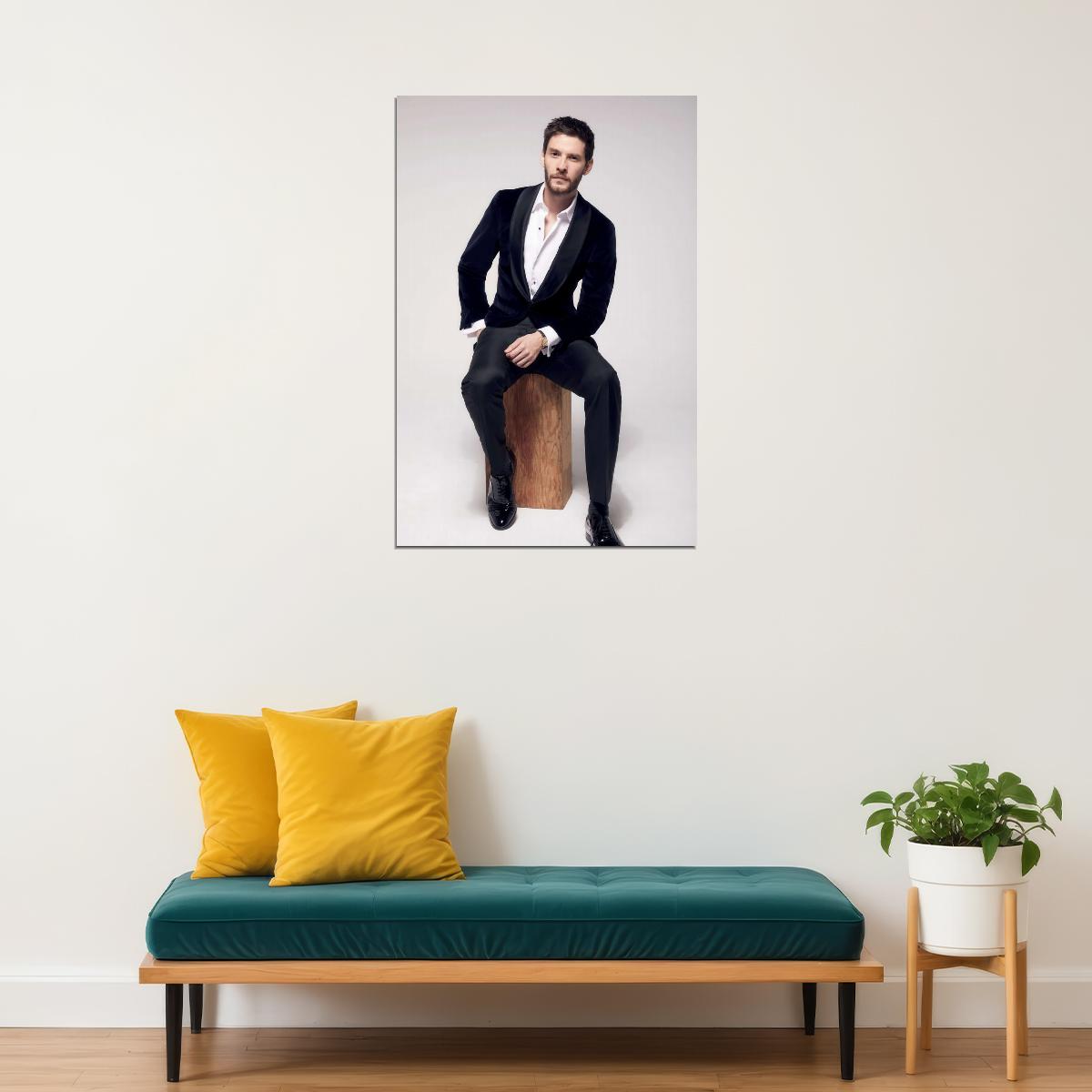 Ben Barnes Elegant Suit Portrait Photo Print Hollywood Celebrity Poster Handsome Man Wall Art Hot Male Aesthetic Decor for Bedroom Office - xonomax