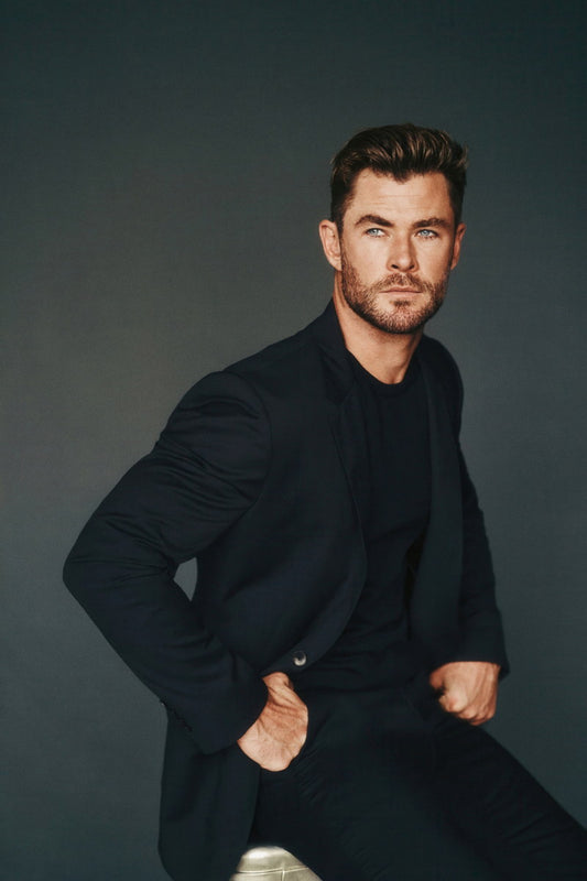 Chris Hemsworth Stylish Suit Photo Print Hollywood Celebrity Poster Handsome Man Wall Art Hot Male Model Aesthetic Decor for Bedroom Living Room - xonomax