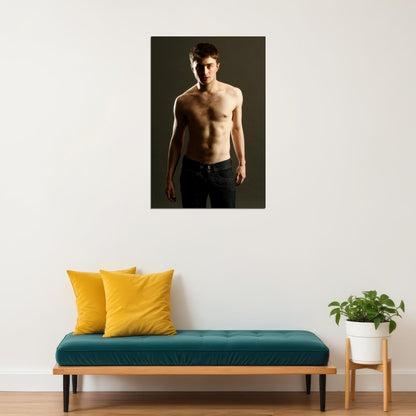 Daniel Radcliffe Shirtless Movie Star Photo Print Hollywood Celebrity Poster Handsome Man Wall Art Hot Male Aesthetic Decor for Bedroom Living Room - xonomax