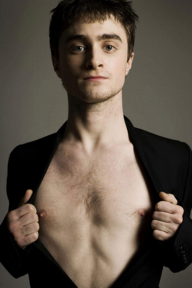 Daniel Radcliffe Black Suit Shirtless Photo Print Hollywood Celebrity Poster Handsome Man Wall Art Hot Male Model Aesthetic Decor for Bedroom Office - xonomax