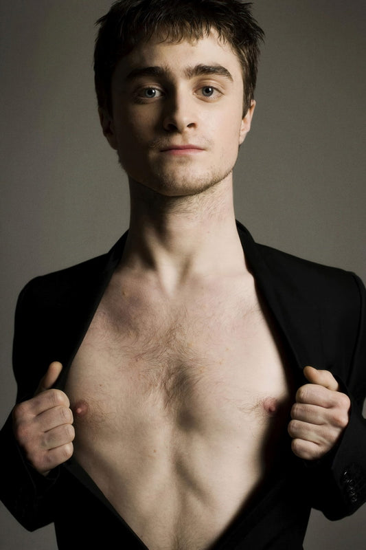 Daniel Radcliffe Black Suit Shirtless Photo Print Hollywood Celebrity Poster Handsome Man Wall Art Hot Male Model Aesthetic Decor for Bedroom Office - xonomax