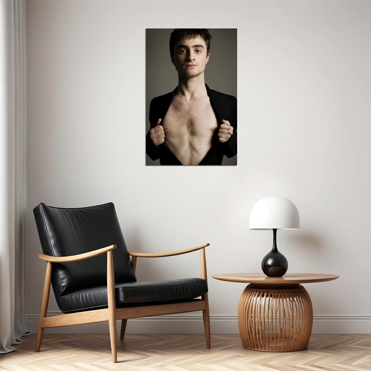 Daniel Radcliffe Black Suit Shirtless Photo Print Hollywood Celebrity Poster Handsome Man Wall Art Hot Male Model Aesthetic Decor for Bedroom Office - xonomax